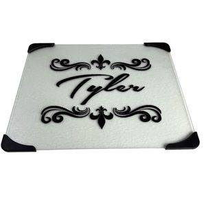 Tyler Cutting Board Hot Plate Holder Glass Like Florals Spade